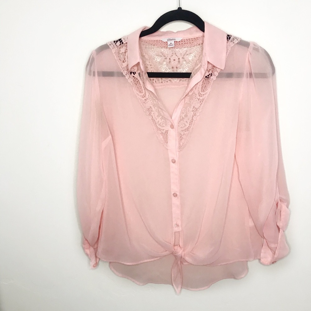 Light Pink Button Down Blouse